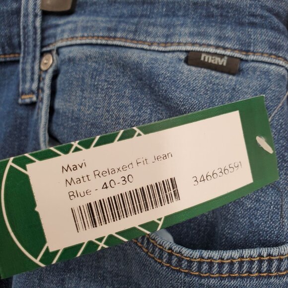 Mavi Matt Relaxed Fit Straight Leg Jeans Denim Pants Men Size 40 X 30 NWT - Picture 4 of 16